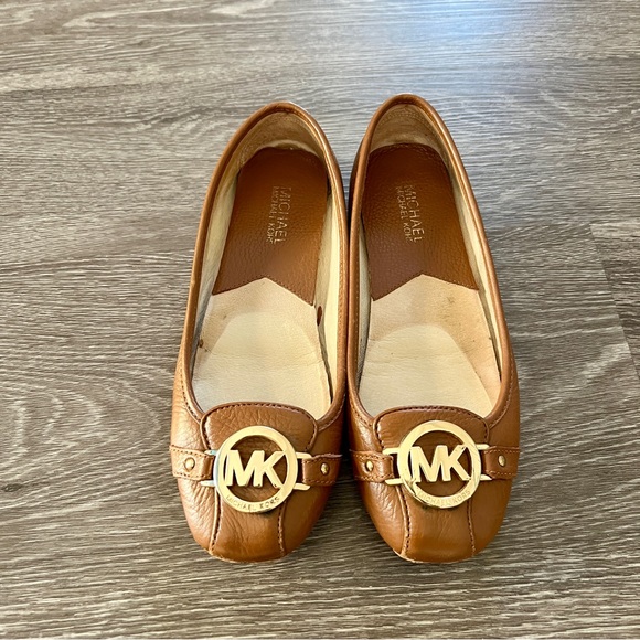 Michael Kors Shoes - Michael Kors Tan Leather Loafers with Gold Accent